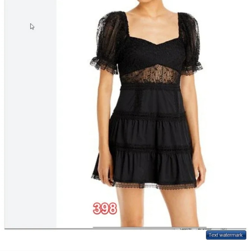 LUCY PARIS Lace Puff Sleeve Sweetheart Dress